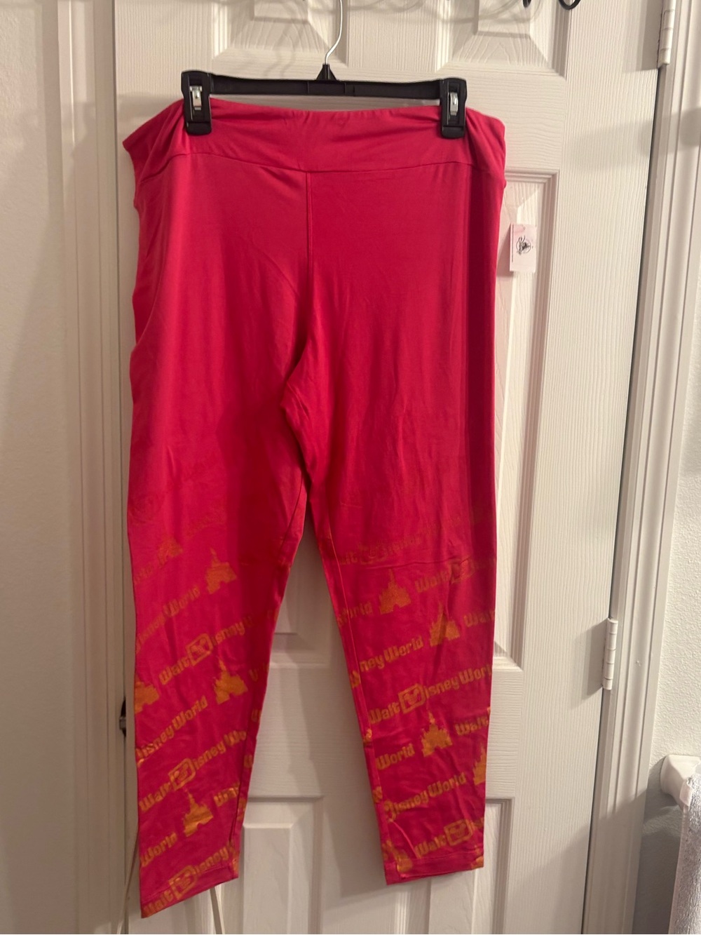 Disney Bright Pink Leggings with Yellow Print